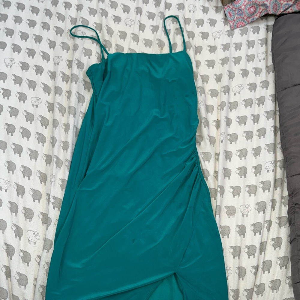 Teal mini dress